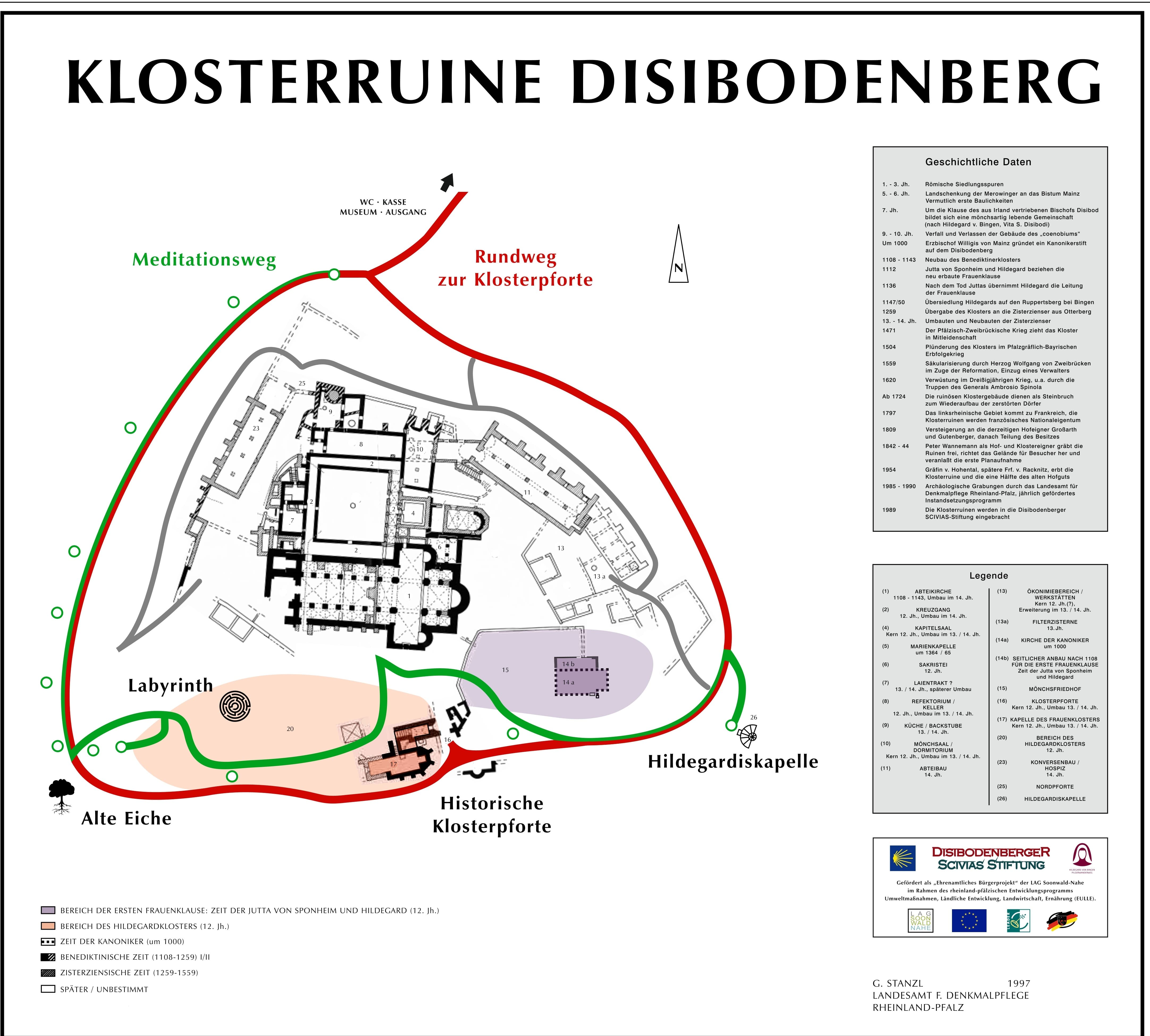 Klosterruine Disibodenberg Lageplan